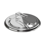 Thumbnail image #1 for Vollrath 60178 Hinged Inset Cover, 8" Stainless Steel, Ladle/Spoon Slot, Heat-Resistant Handle