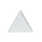 Thumbnail image #1 for G.E.T. Bugambilia DT201MW Triangular Cast Aluminum Buffet Platter, Resin-Coated Marble White, 6 x 6 in, 1/2 in Deep