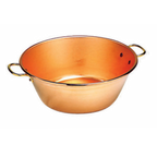 Thumbnail image #1 for Matfer Bourgeat 303036 Jam Pan, 10-Quart, 15-Inch Round Solid Copper with Reinforced Rolled Edge and Riveted Brass Handles