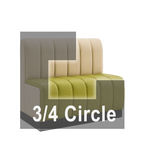 Thumbnail image #1 for ATSMFG ATS AT&S-ATQ-R36-6CH GR5/COM Single Three-Quarter-Circle Upholstered Booth, 48"W x 90"D x 36"H, 6-Channel Back and Seat