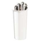 Thumbnail image #1 for Cal-Mil 1017-8-15 Round Cutlery Cylinder, 8" H x 4-1/2" Dia., Extra Deep, Melamine, White Case of 3