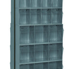 Thumbnail image #1 for Quantum QFS270-72GY Double-Sided Tip-Out Bin Floor Stand with 18 Bins, 14-Gauge Steel, Black Coated Finish