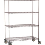 Thumbnail image #1 for Metro Super Erecta SE-2136K4-68-M4 Mobile Wire Shelving Unit, 36"W x 21"D x 68"H, 900 lbs per unit, evenly distributed1" shelf adjustment, (4) wire