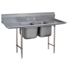 Thumbnail image #1 for Advance Tabco Regaline 93-62-36-24RL 2-Compartment Stainless Steel Sink with Left & Right Drainboards, 24" x 18" Compartments, 12" Deep