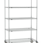 Thumbnail image #1 for Metro Super Erecta SE-3042C-80-M5 Mobile Chrome Wire Shelving Unit, 5 Shelves, 42"W x 30"D x 80"H