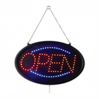 Thumbnail image #1 for CAC China SLED-OP02 Oval LED “OPEN” Sign with 3 Modes, Acrylic Dust-Proof Cover and Hanging Kit Case of 5