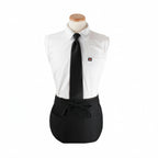 Thumbnail image #1 for Chef Revival 3PWACRBK Reversible Black Polyester Waist Apron, 20-1/2" x 12", 4 Pockets Case of 24