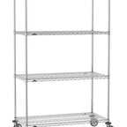 Thumbnail image #1 for Metro Super Erecta SE-2172C-80-M4 Mobile Chrome Wire Shelving Unit, 72"W x 21"D x 80"H, 5 Shelves