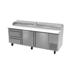 Thumbnail image #1 for Fagor Refrigeration FPT-93-D2 93"W 3-Section Refrigerated Pizza Prep Table, 2 Doors, 2 Drawers, Stainless Steel