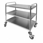 Thumbnail image #1 for GSW USA C-23S Stainless Steel 3-Shelf Solid Bus Cart, 28"W x 16"D x 33"H