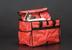 Thumbnail image #4 for Deluxe Red Nylon Sandwich Delivery Bag with 1 Compartment and Side Pockets, 15 x 9 x 12 Inch