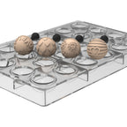 Thumbnail image #1 for Louis Tellier US Silikomart SEMISFERA01STAMPC Silicone Semisphere & Chocolate Stamp Mold Kit with Handle, Valentine Design Case of 8