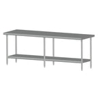 Thumbnail image #1 for SPG International Universal Stainless 8-SL-SLS-30 Stainless Steel Work Table, 96"W x 30"D, 14-Gauge 300 Series Top, Fixed Undershelf