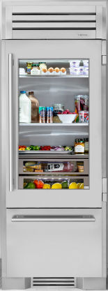 Product image #5 for True Residential 30-Inch Upright Refrigerator/Freezer Column with Bottom Freezer, Stainless-Framed Glass Door, and Ice Maker