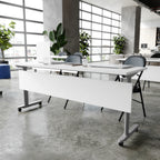 Thumbnail image #2 for Flash Furniture MT-M7224-T-LEG-WHTGRY-GG Rectangular Nesting Flip Training Table, 72"W x 24"D x 30"H, T-Legs, White/Gray