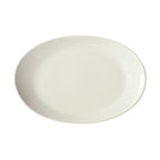 Thumbnail image #1 for Winco Brechia OKP-115PL-AW Oval Porcelain Platter, 11-1/2"W x 9-1/4"D x 1-1/2"H, American White 1 Dozen