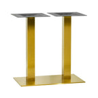 Thumbnail image #1 for G & A Commercial Seating GD Series GD1628 Table Base, 16" x 28" Spread, 2-1/4" Diameter Column, Dining Height, Steel, Gold Powder Coat