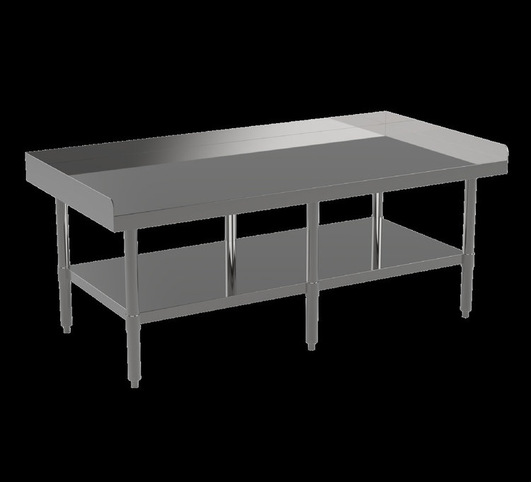 Product image #4 for Mixrite 60-1/4 Inch x 36 Inch Stainless Steel Equipment Stand with Rear and Side Upturn and Adjustable Undershelf