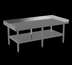 Thumbnail image #4 for Mixrite 60-1/4 Inch x 36 Inch Stainless Steel Equipment Stand with Rear and Side Upturn and Adjustable Undershelf