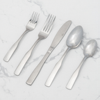 Thumbnail image #2 for Browne USA Foodservice Elegance 502723 6" 18/0 Stainless Steel Teaspoon, Mirror Finish with Satin Finish Handle 1 Dozen