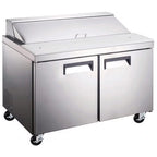 Thumbnail image #2 for Grista 60-Inch 2-Door Refrigerated Salad and Sandwich Prep Table, 15 Cu Ft, Rear-Mount Self-Contained