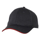 Thumbnail image #1 for Chef Works BCCT-RED-0 Black Polyester Baseball Cap with Red Trim and Adjustable Buckle Closure