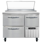 Thumbnail image #2 for Continental Refrigerator PA43N-D 43" Pizza Prep Table, 1 Door, 2 Drawers, 19" Poly Cutting Board