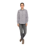 Thumbnail image #1 for Chef Works Gingham SHC05W-CHO-2XL Women's Long-Sleeve Cook Shirt, Button Front, Poly/Cotton, Chocolate, 2XL