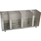 Thumbnail image #1 for AllPoints Foodservice Parts & Supplies DRMCTLD19 4-Section Stainless Steel Cup & Lid Organizer, Adjustable, Countertop/Wall-Mount