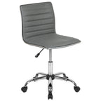 Thumbnail image #1 for Flash Furniture DS-512B-LTGY-GG Adjustable-Height Swivel Task Chair, Low-Back Ribbed Vinyl, Casters, Light Gray