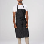 Thumbnail image #1 for Chef Works ABCXX002-BLK-0 Bib Apron, 40"L x 39"W, Black, Adjustable Neck, Utility Chest Pocket, 60/40 Cotton/Polyester