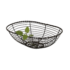 Thumbnail image #1 for G.E.T. Clipper Mill WB-702 Oval Wire Display Basket, Powder-Coated Iron, Black, 10 x 7 x 3 in Case of 6