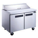 Thumbnail image #1 for Dukers Appliance Co., USA Ltd. DSP48-12-S2 48" Two-Section Sandwich/Salad Prep Table, 12-Pan, 2-Door, Bottom-Mounted
