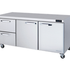 Thumbnail image #1 for Blue Air FSE LLC BLUR72-D2L-HC Three-Section Undercounter Refrigerator, 72-3/8"W, Stainless Steel, 2 Drawers & 2 Solid Doors