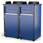 Thumbnail image #1 for JustChair Manufacturing TRCPT-HPL-DBL-GR3 Double Bar Trash Receptacle, 35 gal, HPL Laminate, Front Swing Doors