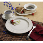 Thumbnail image #2 for International Tableware Newport NP-6 Ceramic Round Plate, 6-1/4" Diameter, Embossed Rim, Rolled Edge Case of 3 Dozen