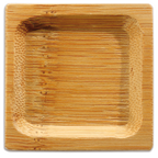 Thumbnail image #2 for JB Prince Comatec R650 Square Bamboo Disposable Dish, 2-1/4", Natural, Biodegradable
