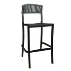 Thumbnail image #1 for Grosfillex UT827017 Outdoor Armless Bar-Height Barstool, Rope Weave, Heather Gray/Black Case of 8