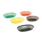 Thumbnail image #2 for Thunder Group PLBK938K Fast Food Basket, 9-3/8", Oval, Plastic, Black Case of 12 Dozen