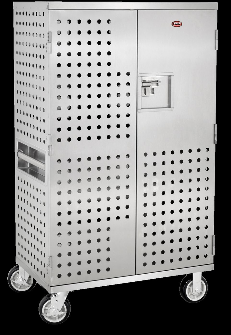 Product image #4 for Enclosed Correctional Utility Cart with 2 Shelves, 2 Doors, Stainless Steel
