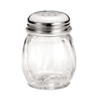 Thumbnail image #1 for TableCraft Products 260-1 Cheese Shaker, 6 oz, Swirled Glass Jar, Chrome-Plated Perforated Top Case of 12
