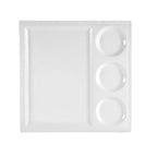 Thumbnail image #1 for CAC China Citysquare CTY-25 Porcelain Square Tray, 14 in, 4 Compartments 1 Dozen