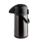 Thumbnail image #1 for TableCraft Products Cash & Carry 12660 Vacuum Insulated Stainless Steel Push-Button Airpot, 2.5 L (84 oz), Black