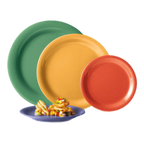 Thumbnail image #1 for G.E.T. GET NP-6-PB Melamine Plate, 6-1/2" Round, Narrow Rim, Peacock Blue Case of 4 Dozen