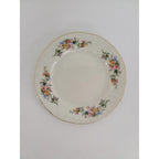 Thumbnail image #1 for Kadra Kitchenware Vikko Luxe D003011 Round Floral China Plate, 6-1/2", Ivory with Gold Edge Case of 24