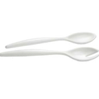 Thumbnail image #1 for G.E.T. Bugambilia SS24G Salad Fork & Spoon Server Set, 1 oz., 13-1/2 in., Cast Aluminum with Resin Coating, Gray