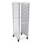 Thumbnail image #1 for Lockwood Manufacturing RA70-ER24E Mobile Aluminum Pan Rack, 24-Pan Capacity, Open Sides, End Loading, 2-1/2" Centers