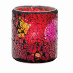 Thumbnail image #1 for Hollowick/Steelite Crackle 6351RG Glass Votive Lamp, Red & Gold Frosted, 3-1/4"H x 3" Diameter