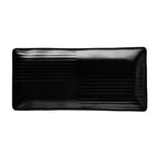 Thumbnail image #1 for CAC China Duke XDUK-RT14 Rectangular Melamine Platter, Black, 13-1/2"W x 6-3/8"D x 1"H 1 Dozen