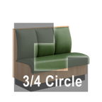 Thumbnail image #1 for ATSMFG ATS AT&S-ATQ-KR36-3CH GR7 Karender Three Quarter Circle Booth, single, 48" x 90" x 90" x 48"long x 36" high, 3-channel back, Upholstery and